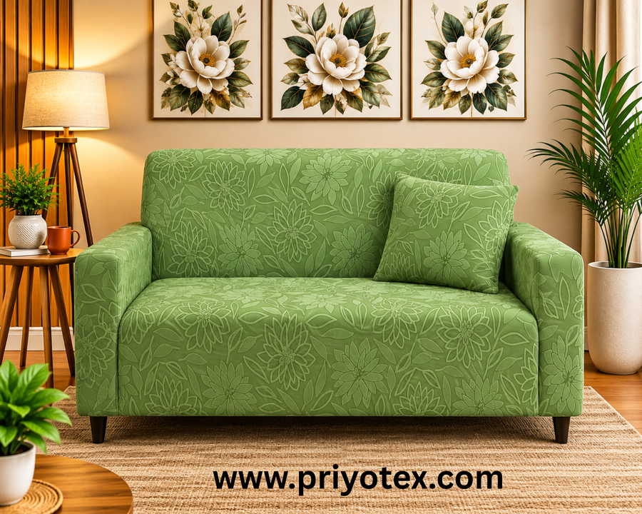 Olive Floral Color Fujian Jacquard Sofa Cover