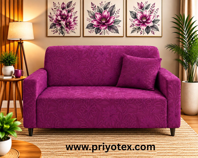Cozy violet Floral Color Fujian Sofa Cover
