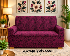 Premium Deep Maroon Banglalink Jacquard Sofa Cover Set Jacquard