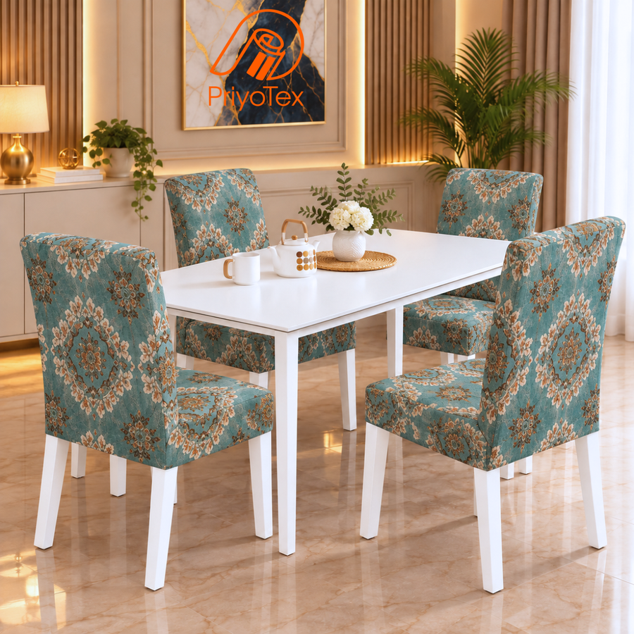 Deep Purple Color China Print Chair Cover