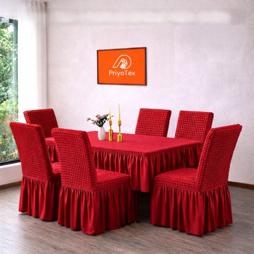 Buy premium Dining Table + 6 Pcs Chair Cover Sets online