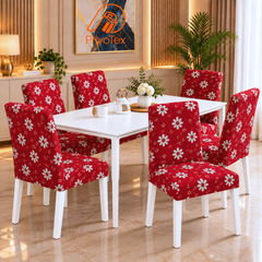 Cherry Red Follower Print China Sofa Cover Price in Bangladesh