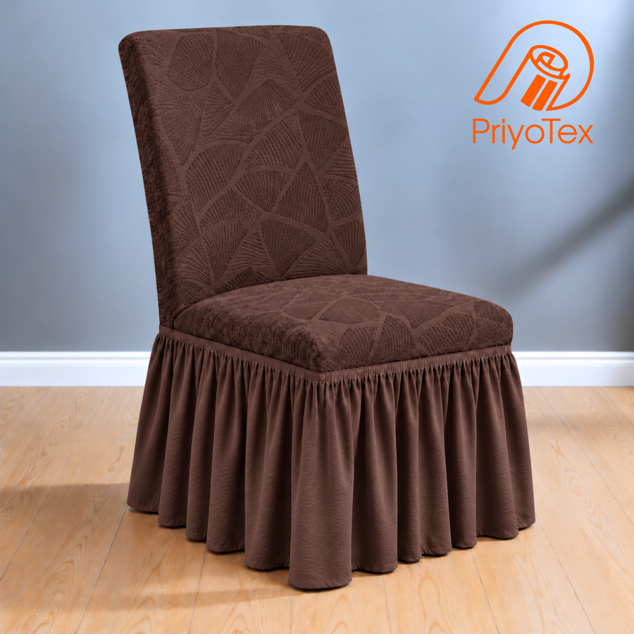Coffee Color Leaf Fujian Chair Cover
