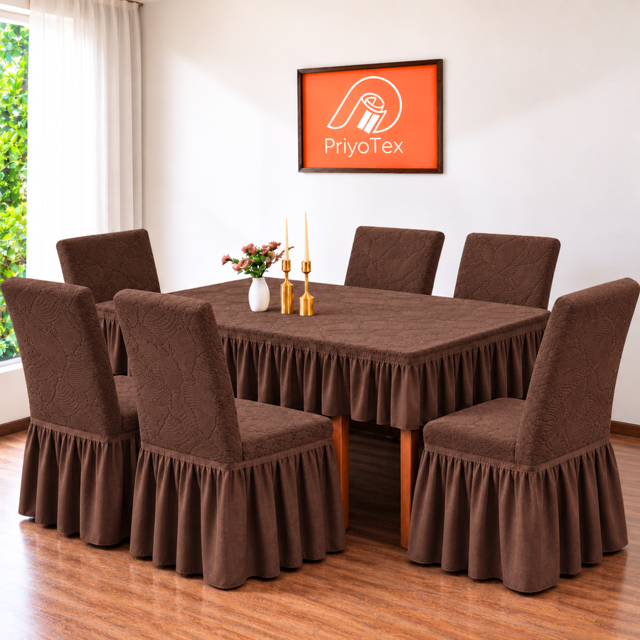 Coffee Color Leaf Fujian Chair Cover