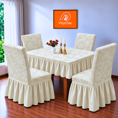 Cream Color Floral Fujian Chair Cover
