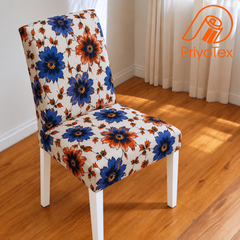Daisy Floral Design China Print Chair Cover