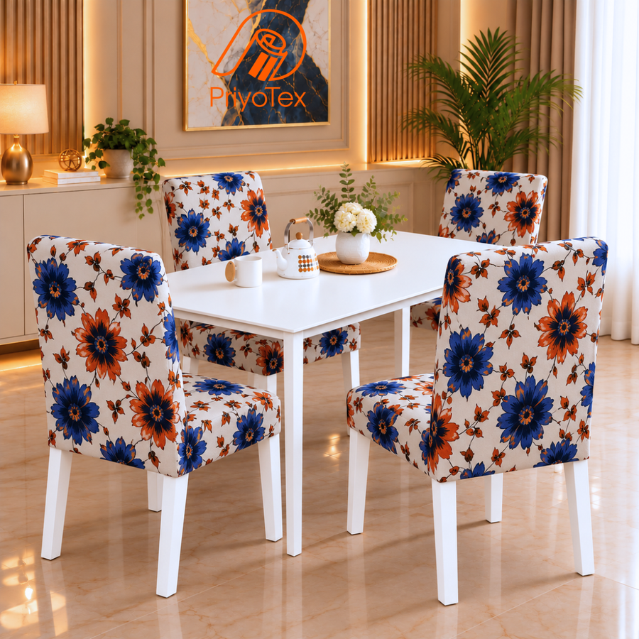 Daisy Floral Design China Print Chair Cover
