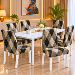 Dark Grey China Printed Chair Cover