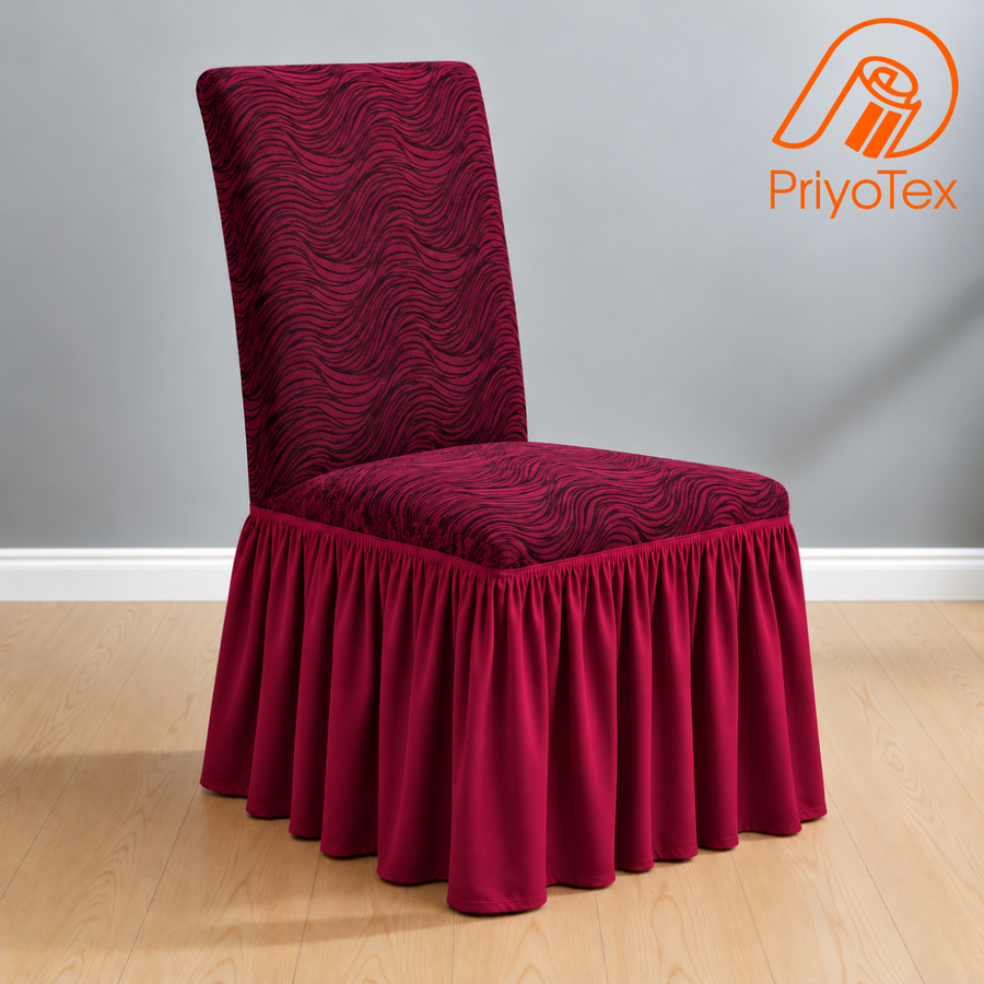 Deep Maroon Banglalink Jacquard Chair Cover