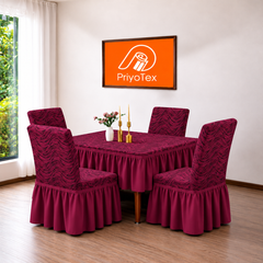 Deep Maroon Banglalink Jacquard Chair Cover