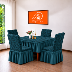 Deep Teal Color Banglalink Jacquard Chair Cover