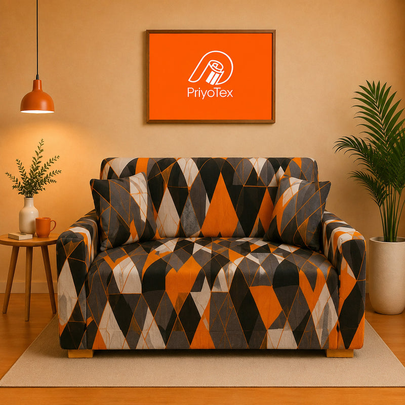 Diamond Pattern Print China Stretch Sofa Cover