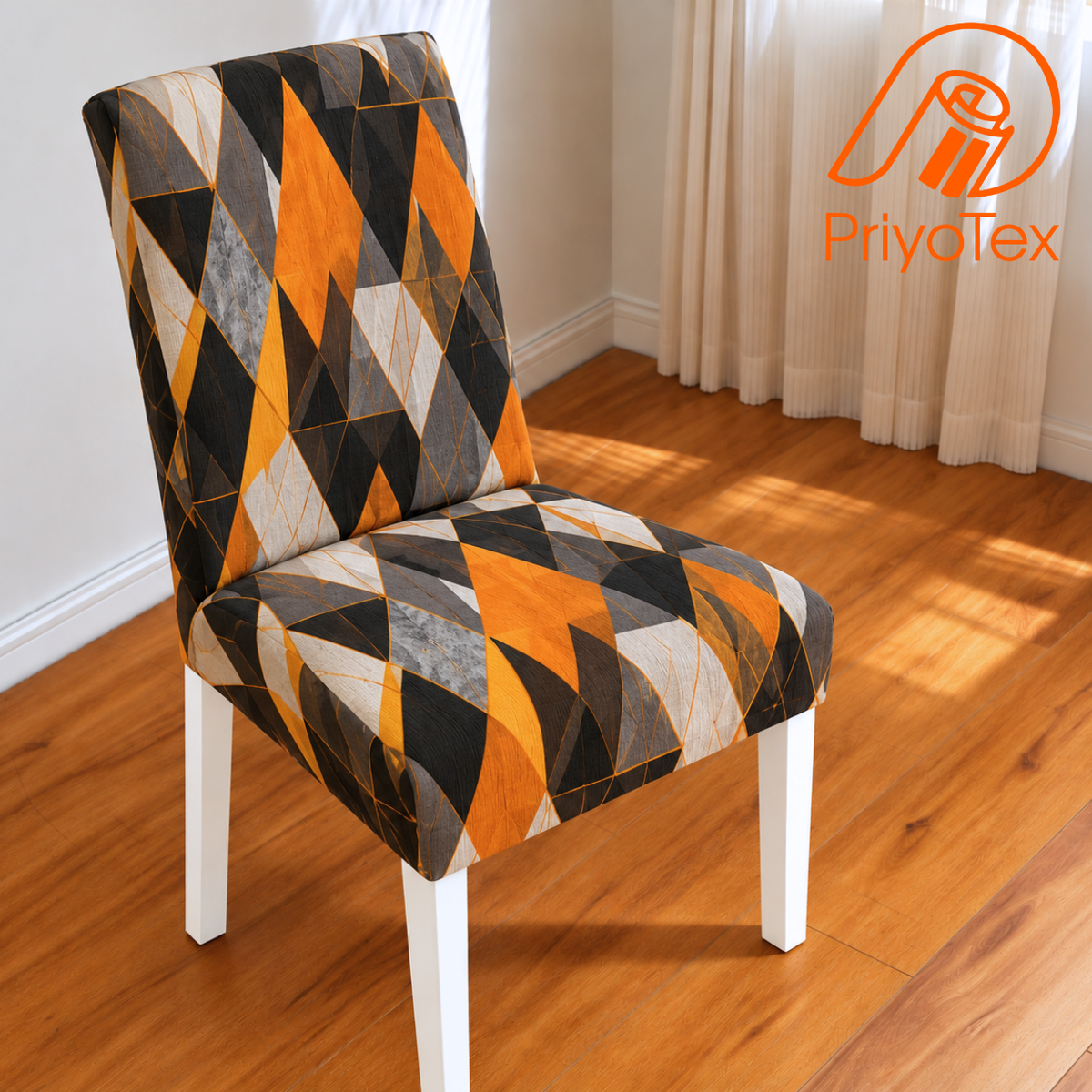 Diamond Pattern Print China Chair Cover