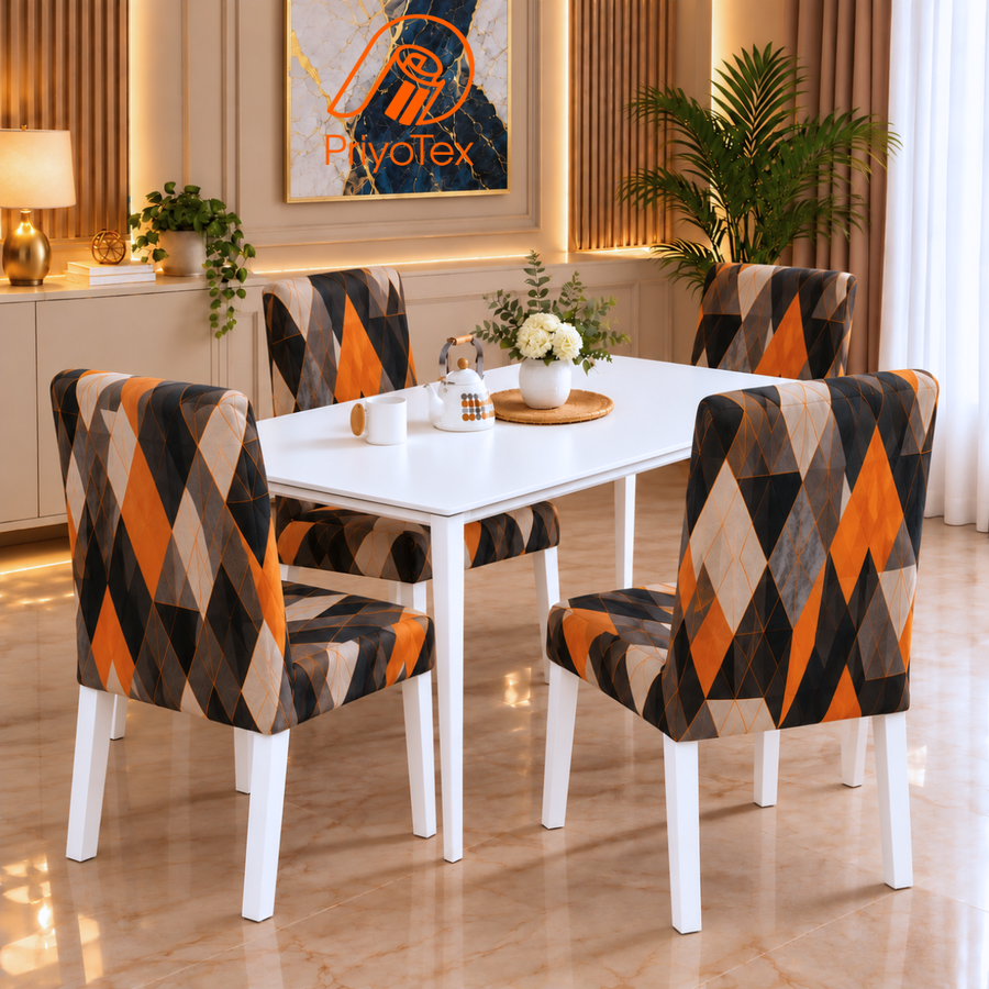 Diamond Pattern Print China Chair Cover