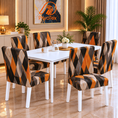 Diamond Pattern Print China Chair Cover