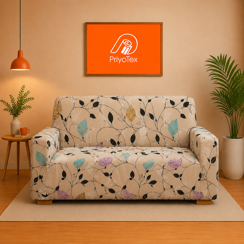 Dynasty Cream Modern China Print Sofa Cover