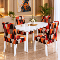 Fire Red and Orange China Print Chair Cover