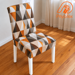 Geometric 3D China Print Chair Cover