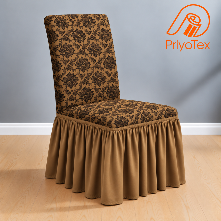 Golden Black Color Jacquard Chair Cover