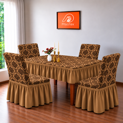 Golden Black Color Jacquard Chair Cover