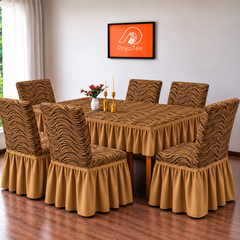 Golden Brown Banglalink Design Jacquard Sofa Cover
