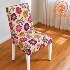 Magenta Bloom Floral China Print Chair Cover