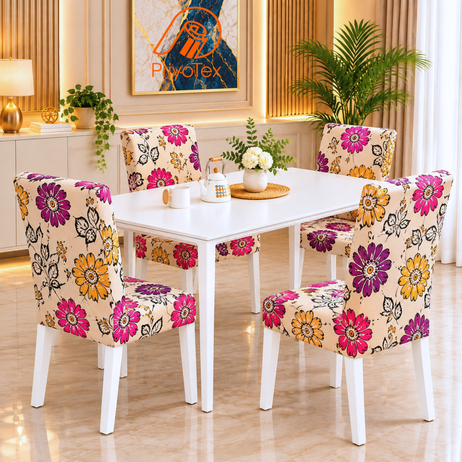 Magenta Bloom Floral China Print Chair Cover