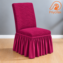 Magenta Color Banglalink Jacquard Chair Cover