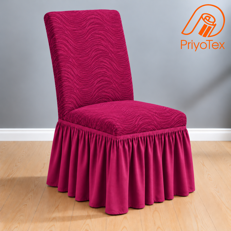 Magenta Color Banglalink Jacquard Chair Cover