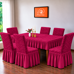 Magenta Color Banglalink Jacquard Chair Cover