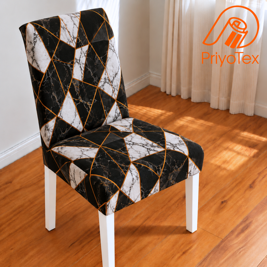 Marble Texture China Print Chair Cover