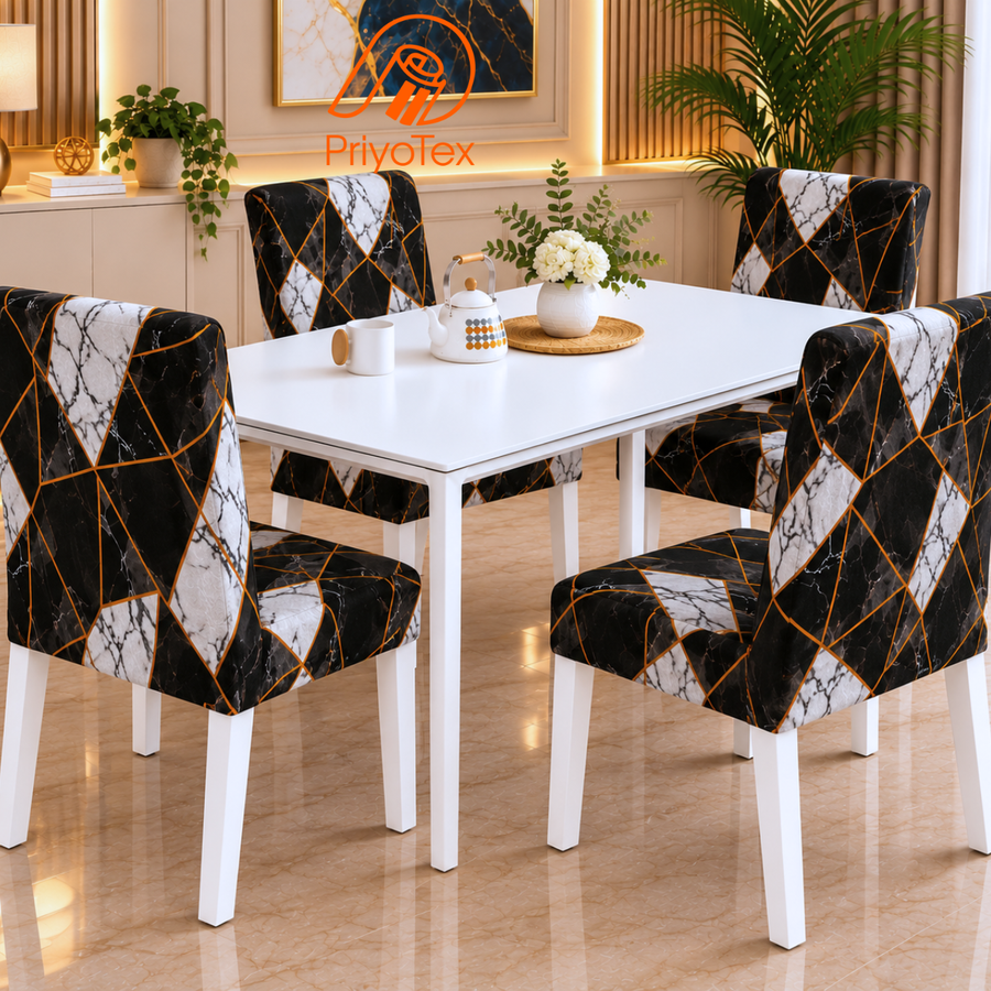 Marble Texture China Print Chair Cover