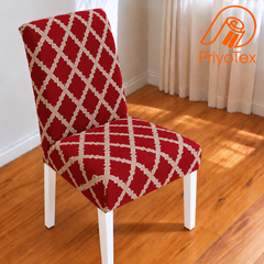 Maroon Color Print China Chair Cover