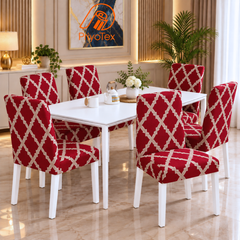 Maroon Color Print China Chair Cover