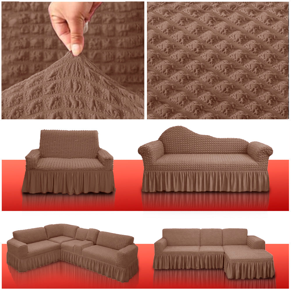Premium Turkey Sofa Cover Milk Coffee Color