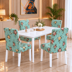 Mint Green Floral China Print Chair Cover