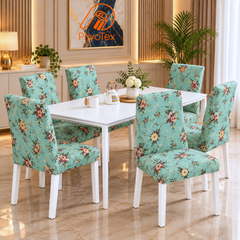 Mint Green Floral China Print Chair Cover
