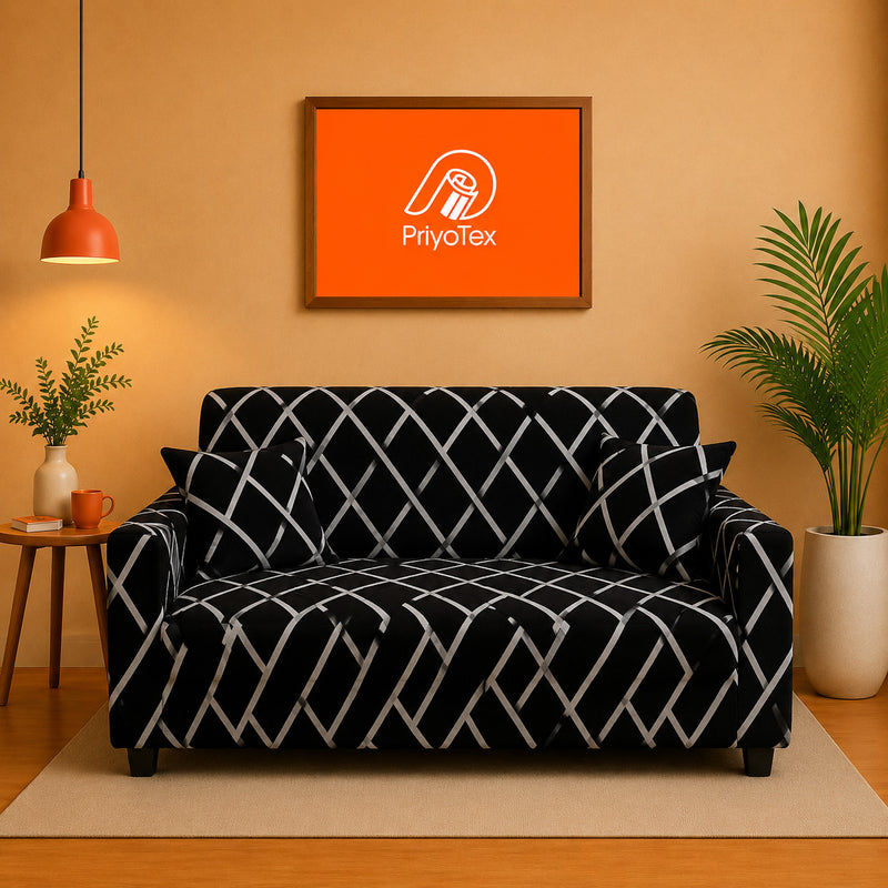 Modern line China Print Sofa Cover