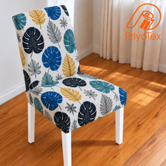 Monstera Leaf Design China Print Chair Cover