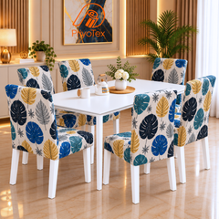 Monstera Leaf Design China Print Chair Cover