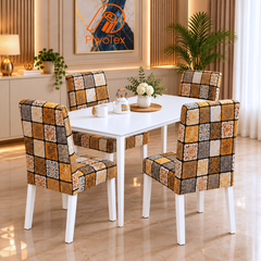 Mustard Yellow Color China Print Chair Cover