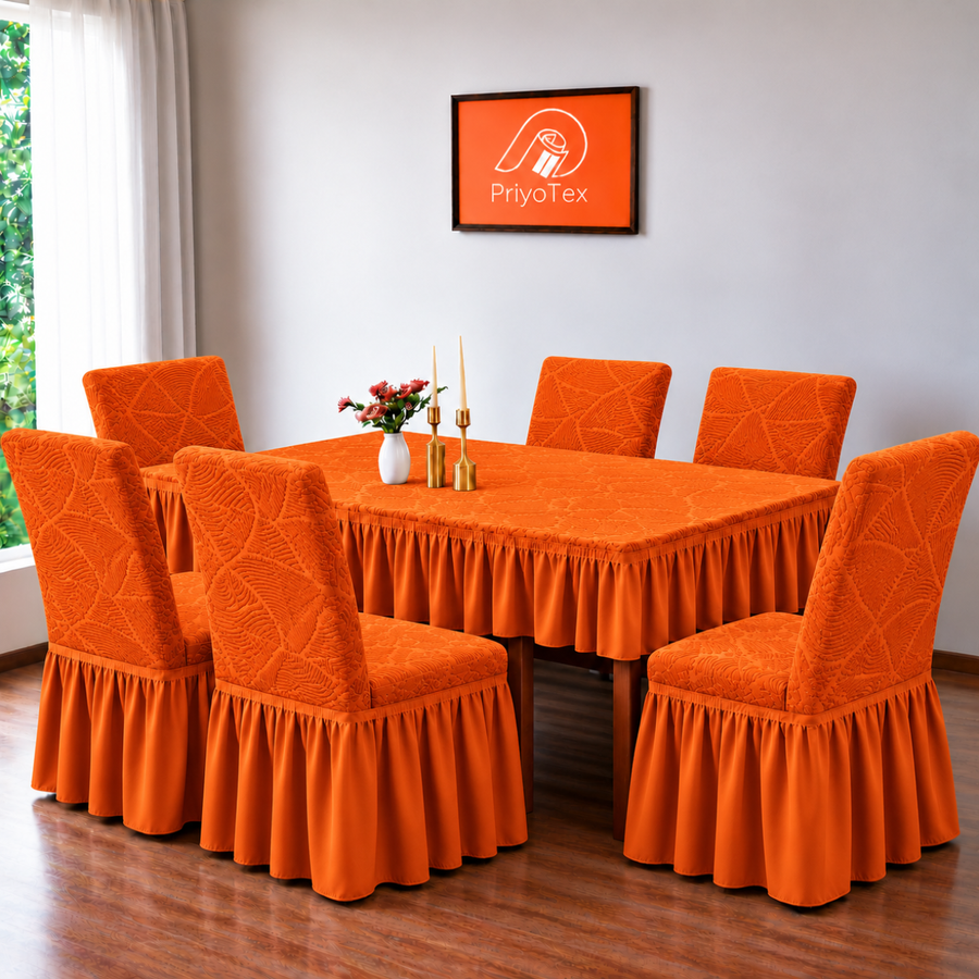 Orange Color Leaf Fujian Chair Cover