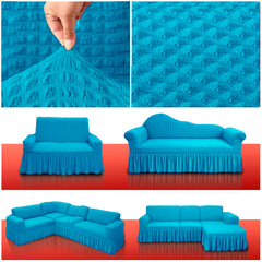 Pest Color High-Elasticity Wrinkle-Free Turkish Sofa Cover Set 2+2+1