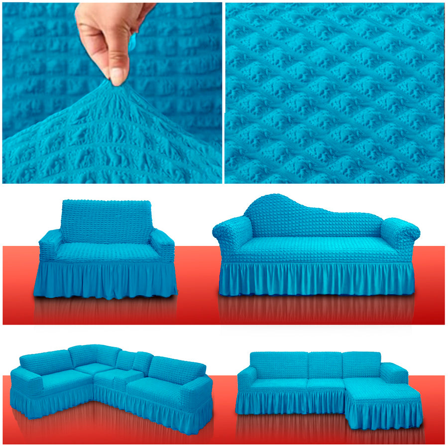 Pest Color High-Elasticity Wrinkle-Free Turkish Sofa Cover Set 2+2+1