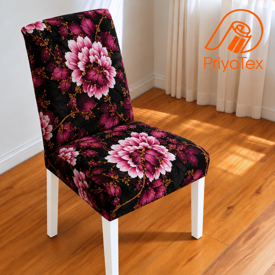 Rose Pink Color Print China Chair Cover