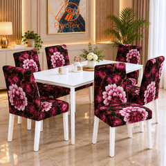 Rose Pink Color Print China Chair Cover