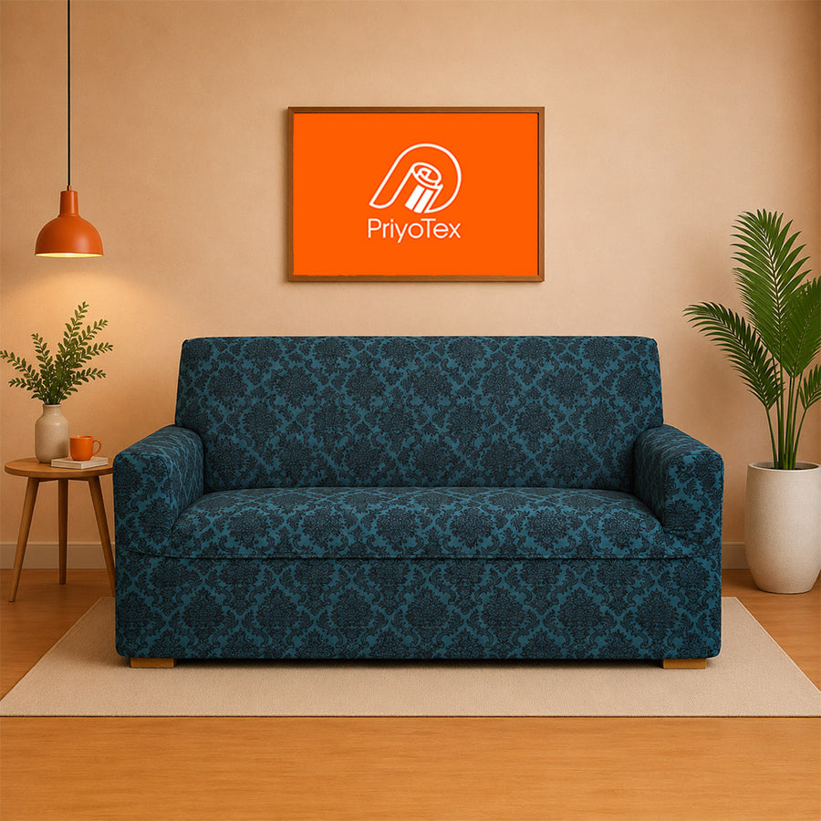 Premium Jacquard Sofa Cover 5-Seater – High Stretch, Non-Slip Couch Protector Full 2+2+1
