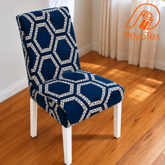 Royal Blue Color Print China Chair Cover