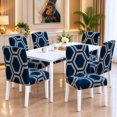 Royal Blue Color Print China Chair Cover