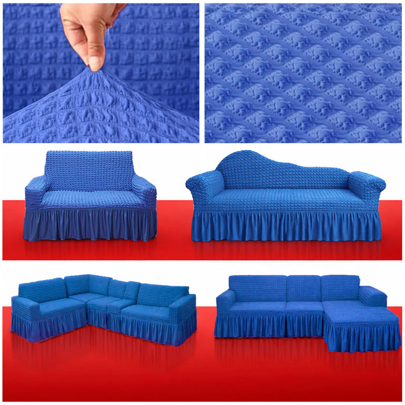 Blue Color Luxury Turkey Sofa Cover Set